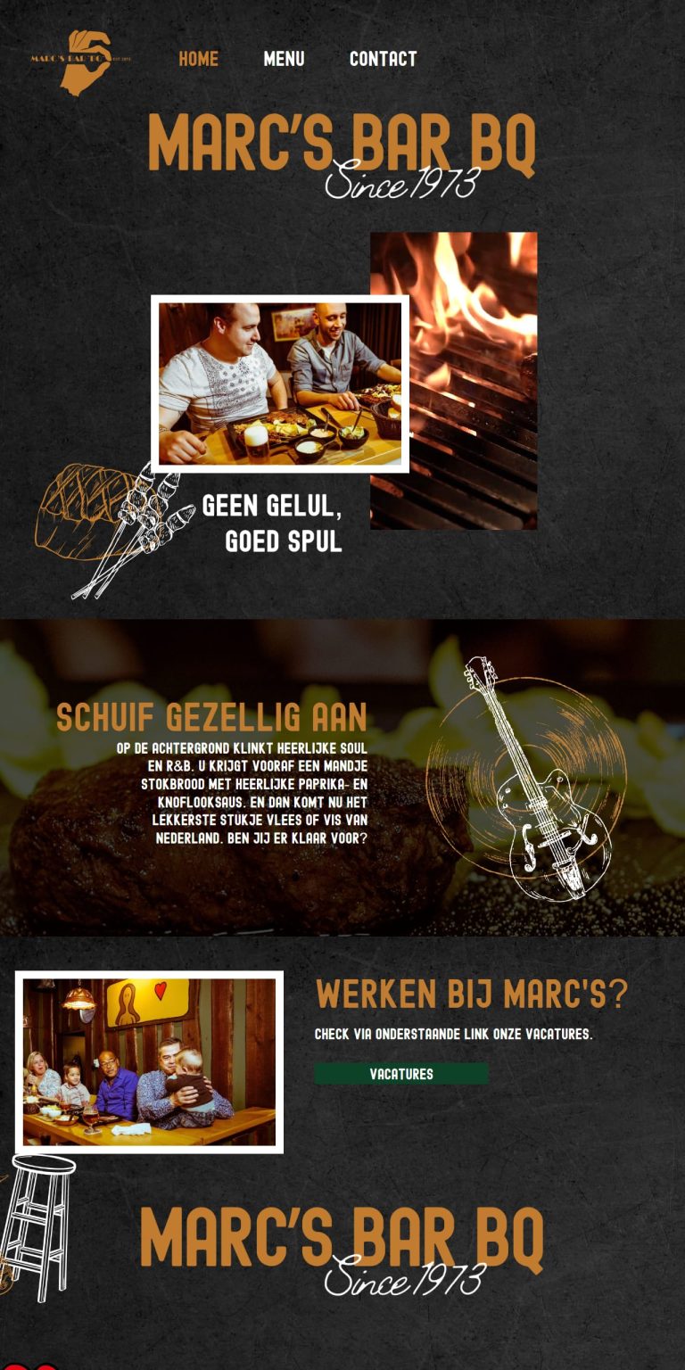 De website van Marc's Bar BQ
